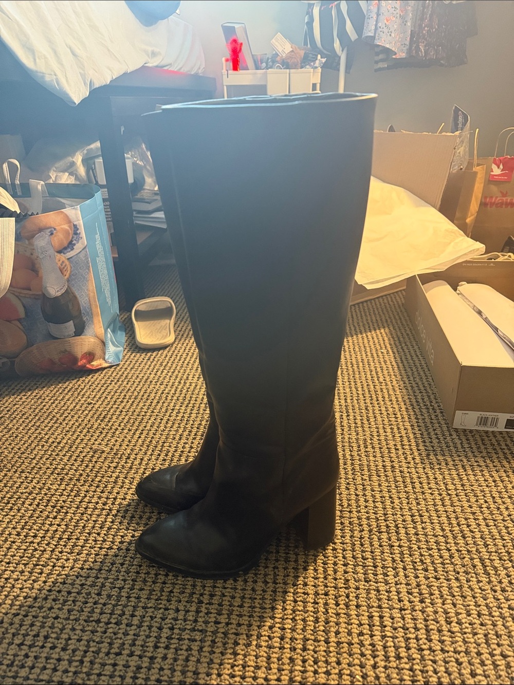 Dolce Vita Black Knee-High Leather Boots - Picture 4 of 5